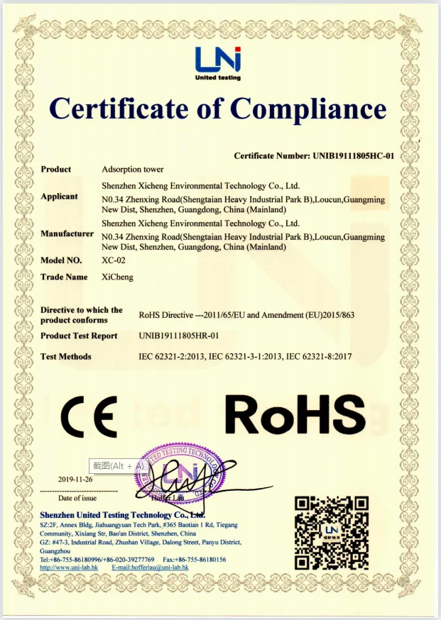 certificate of compliance