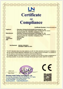 wet scrubber certificate of compliance