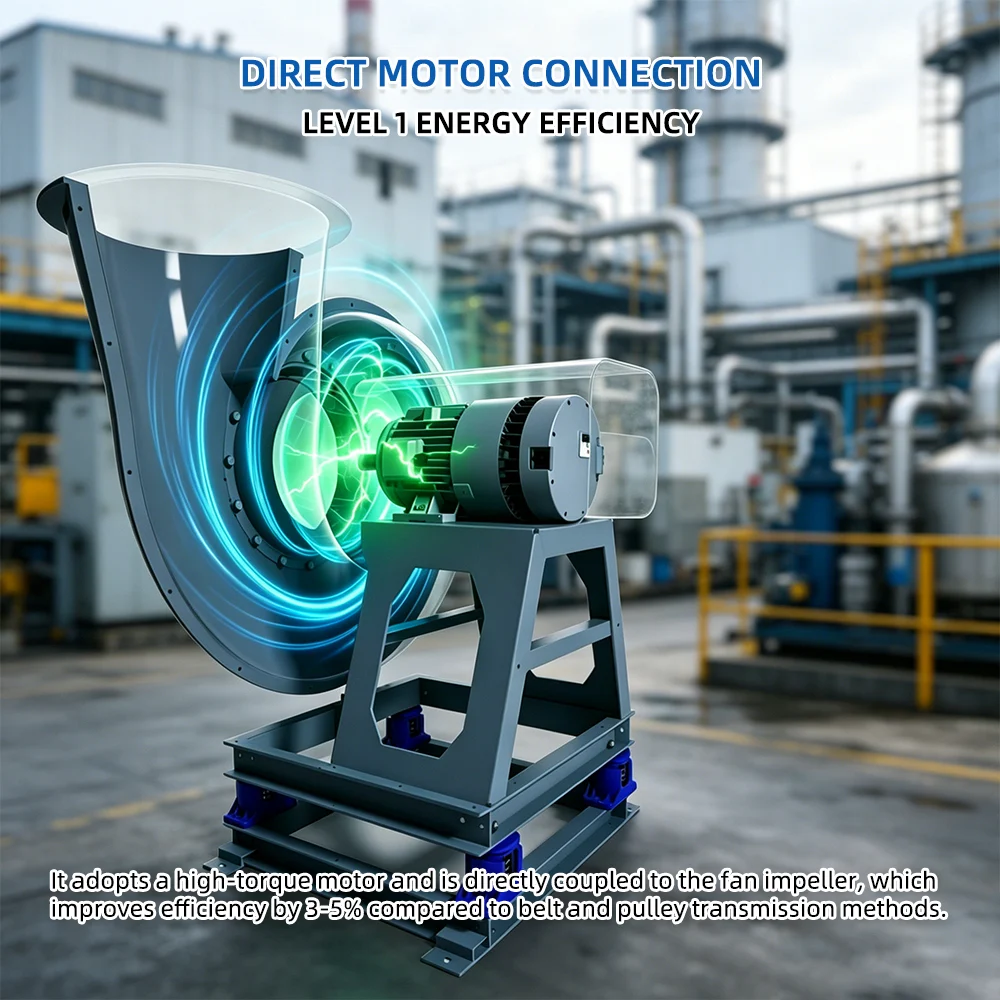 Seamless one piece molded dynamic balanced impeller inside XICHENG FRP Blowers to prevent blade breakdown